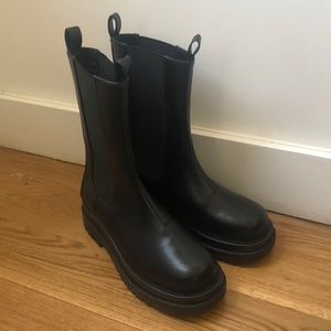 NEW BLACK MID CALF BOOTIES RAID LONDON
